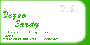 dezso sardy business card