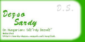 dezso sardy business card